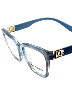 NEW DOLCE & GABBANA DG 3343 3320 Havana/Transparent Blue Eyeglasses 53mm 16 140
